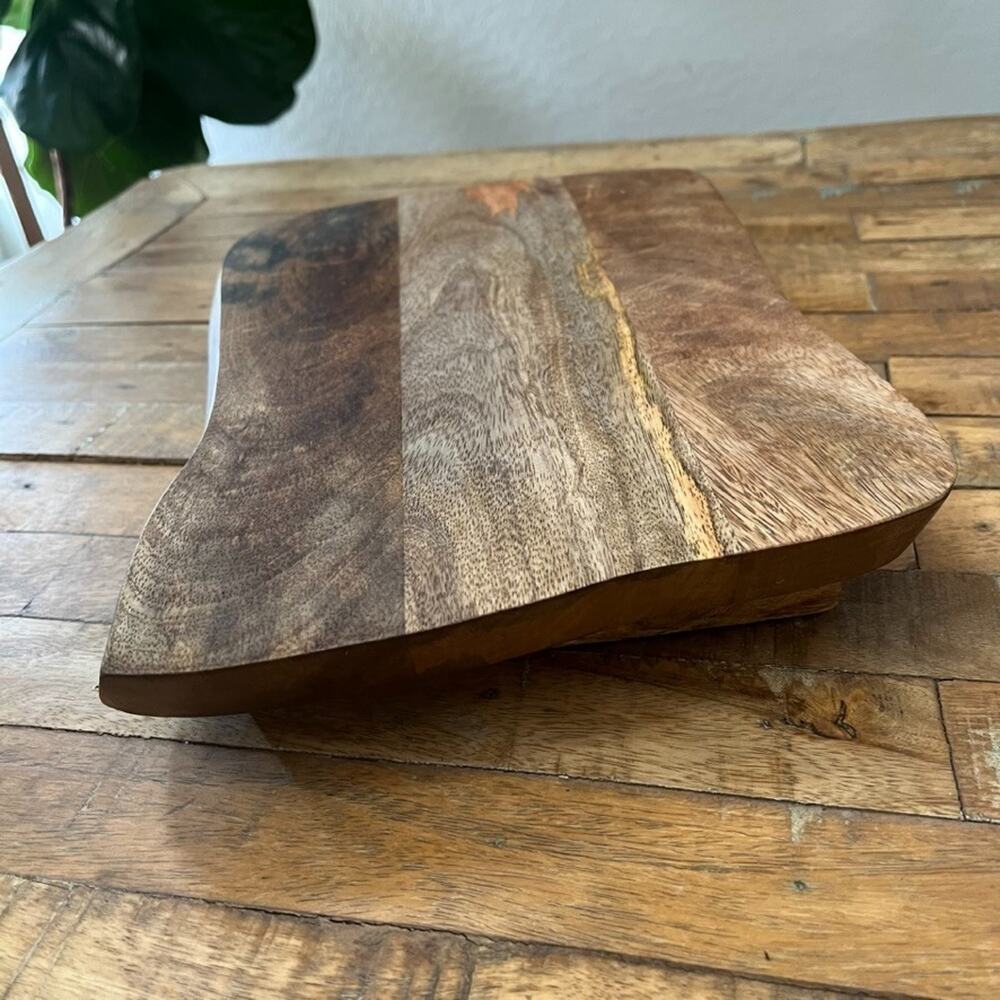 Mango Wood Serving Tray Raiser Footed 13" - Picture 3 of 10